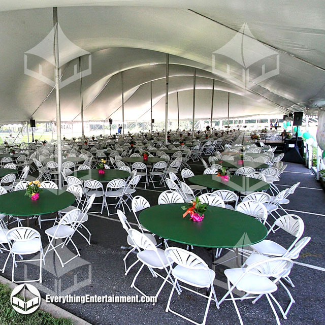 60x150 foot tent with seating for 900 people