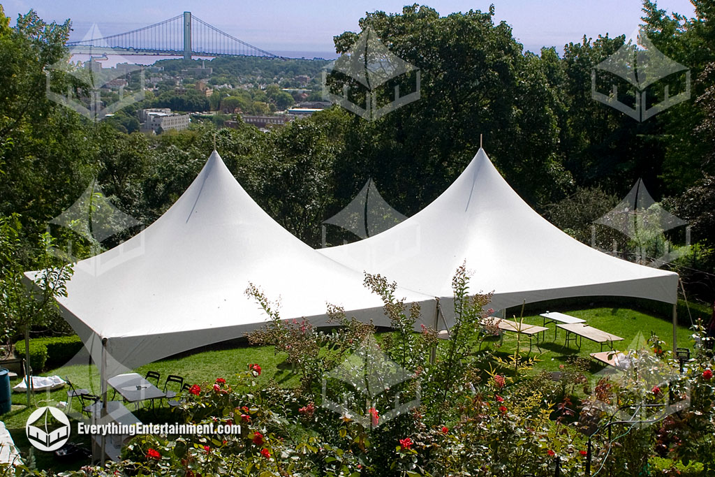 high peak tents in backyard