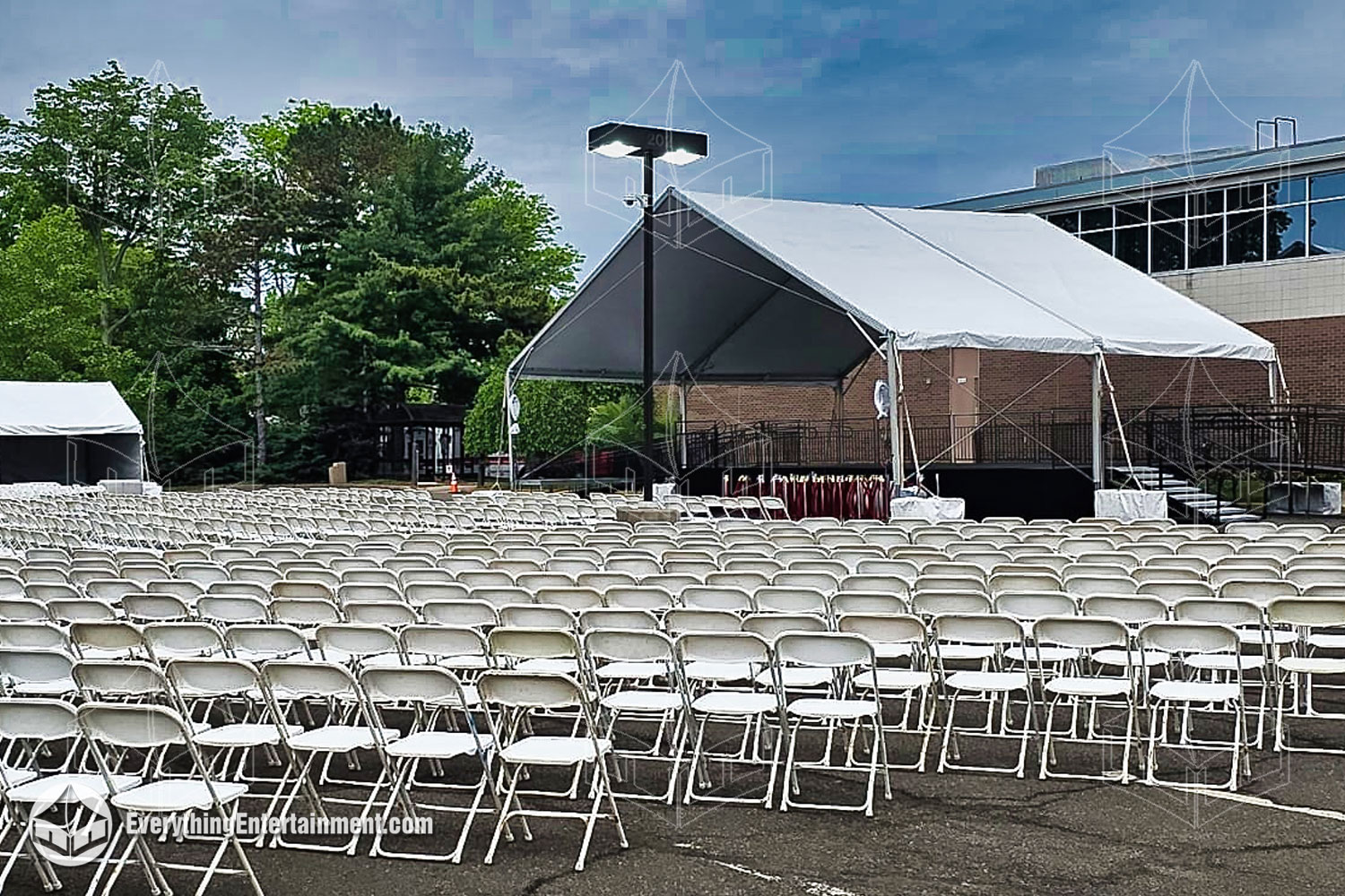 40x30 Open Gable Ended Tent with chairs for commencement