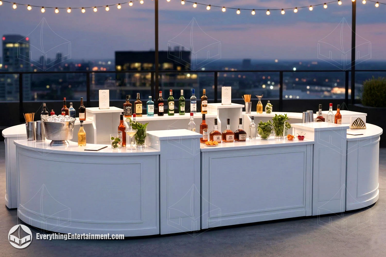 50-foot white bar on rooftop