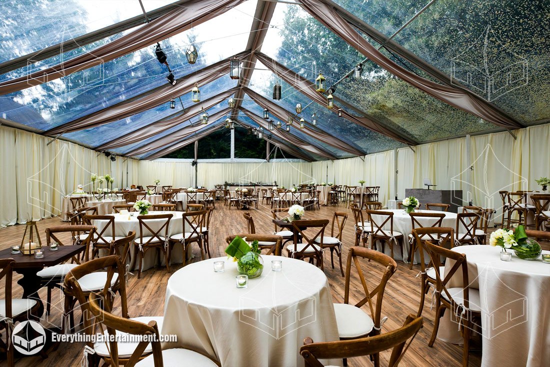 50x100 Clear Top Tennis Court Wedding Tent in Upper Saddle River, NJ