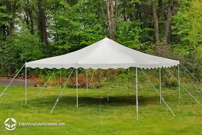 A 20x20 Pole tent in a Perth Amboy, NJ backyard