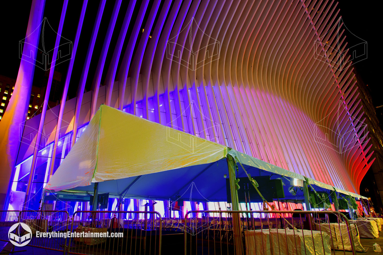 Modern 40x50 tent setup at the Oculus NYC, adding elegance and efficiency for a premium corporate event experience.