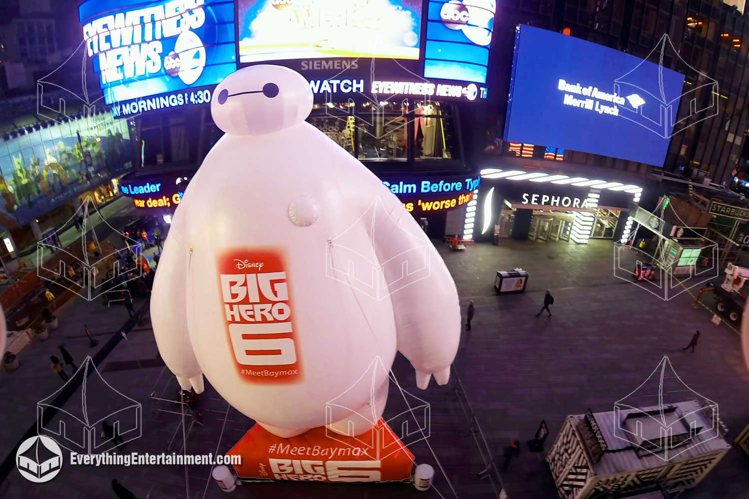 Times Square promotion by Everything Entertainment featuring vibrant displays, branded elements, and engaging setups for impactful events.