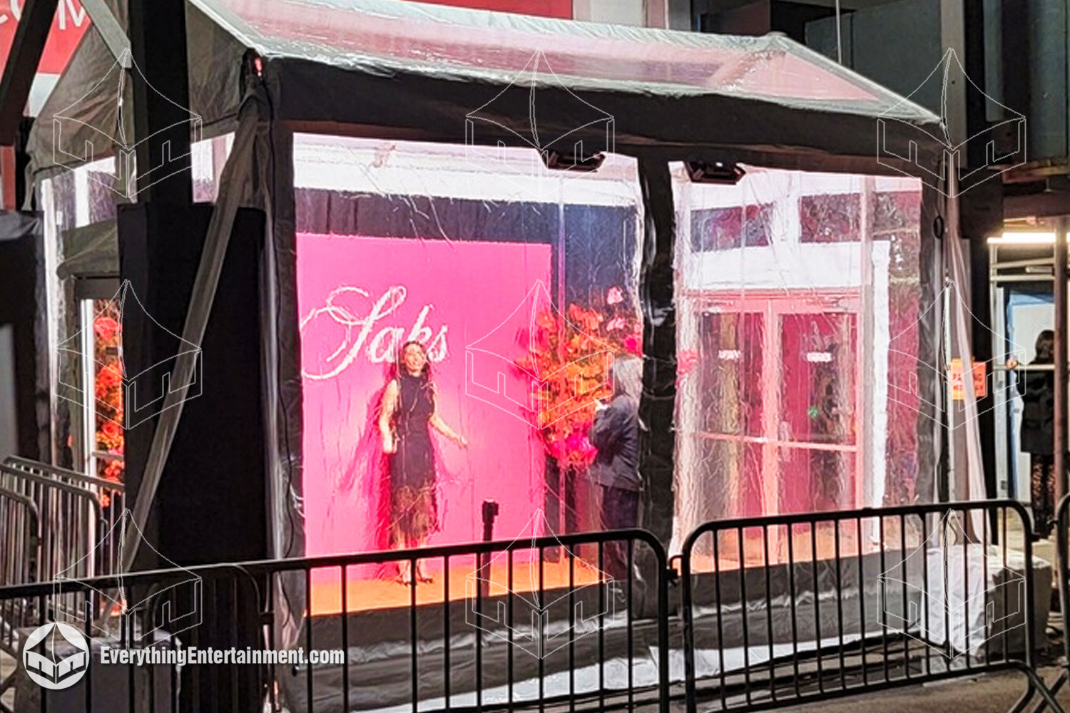 Luxurious tent and step-and-repeat for Saks Fifth Avenue, designed to create a high-end, branded event experience