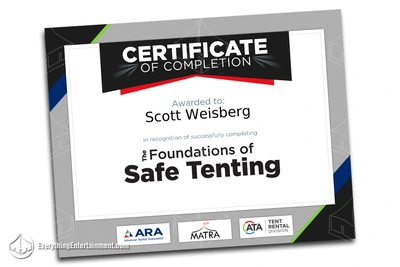 Certificate for Foundations of Safe Tenting